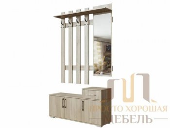 Прихожая №3 Вешалка с зеркалом 1200 (4 крючка) в Озёрске - ozyorsk.mebel-74.com | фото