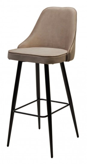 Барный стул NEPAL-BAR БЕЖЕВЫЙ #5, велюр/ черный каркас (H=78cm) М-City в Озёрске - ozyorsk.mebel-74.com | фото
