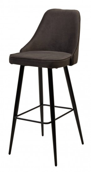 Барный стул NEPAL-BAR ГРАФИТ #14, велюр/ черный каркас (H=78cm) М-City в Озёрске - ozyorsk.mebel-74.com | фото
