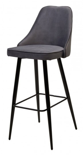 Барный стул NEPAL-BAR СЕРЫЙ #27, велюр/ черный каркас (H=78cm) М-City в Озёрске - ozyorsk.mebel-74.com | фото