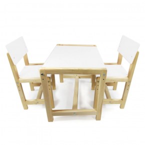 Детский растущий комплект стол и два стула  Я САМ "Лофт" (Белый, Сосна) в Озёрске - ozyorsk.mebel-74.com | фото