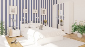Камелия спальня № 7 Кровать 900 + Стол косметический + Зеркало + Комод, цвет белый, сп.м. 900х2000 мм., б/м, основание есть в Озёрске - ozyorsk.mebel-74.com | фото