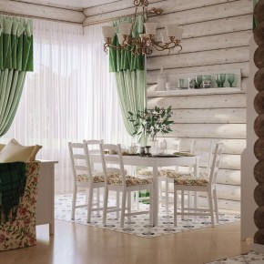 Комлект Вествик обеденный стол и четыре стула, массив сосны, цвет белый в Озёрске - ozyorsk.mebel-74.com | фото