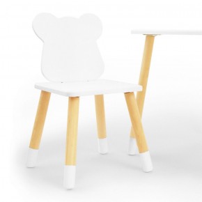 Комплект детской мебели стол и два стула Мишутка (Белый/Белый/Береза) в Озёрске - ozyorsk.mebel-74.com | фото