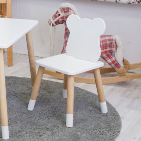 Комплект детской мебели стол и два стула Мишутка (Белый/Белый/Береза) в Озёрске - ozyorsk.mebel-74.com | фото