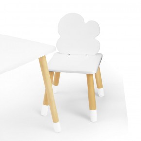 Комплект детской мебели стол и два стула Облачко (Белый/Белый/Береза) в Озёрске - ozyorsk.mebel-74.com | фото