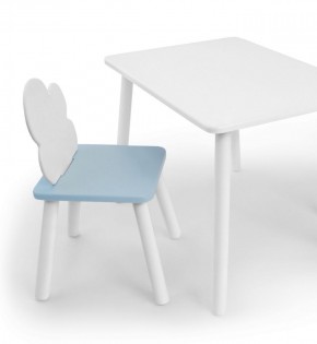 Комплект детской мебели стол и стул Облачко (Белый/Голубой/Белый) в Озёрске - ozyorsk.mebel-74.com | фото