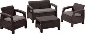 Комплект мебели Корфу сет (Corfu set) коричневый - серо-бежевый * в Озёрске - ozyorsk.mebel-74.com | фото
