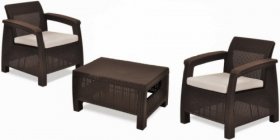 Комплект мебели Корфу Уикенд (Corfu Weekend) коричневый - серо-бежевый * в Озёрске - ozyorsk.mebel-74.com | фото