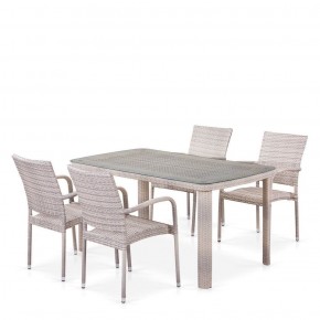 Комплект плетеной мебели T256C/Y376C-W85 Latte (4+1) + подушки на стульях в Озёрске - ozyorsk.mebel-74.com | фото