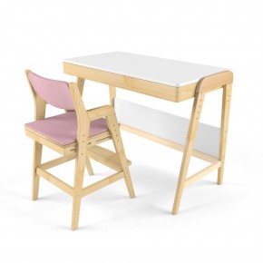 Комплект растущий стол и стул с чехлом 38 попугаев «Вуди» (Белый, Береза, Розовый) в Озёрске - ozyorsk.mebel-74.com | фото