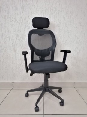 Кресло Barneo K-128 для персонала (черная ткань черная сетка) в Озёрске - ozyorsk.mebel-74.com | фото