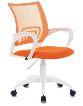 Кресло BRABIX "Fly MG-396W", пластик белый, сетка, оранжевое, 532401, MG-396W_532401 в Озёрске - ozyorsk.mebel-74.com | фото