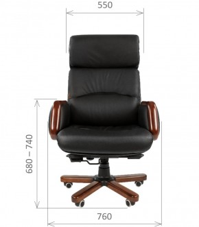 Кресло для руководителя CHAIRMAN 417 (Натуральная кожа) Черное в Озёрске - ozyorsk.mebel-74.com | фото