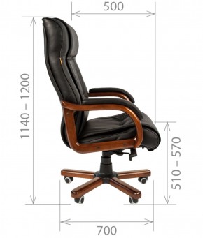 Кресло для руководителя CHAIRMAN  653 (Кожа) Черное в Озёрске - ozyorsk.mebel-74.com | фото