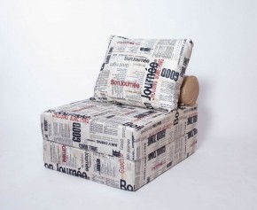 Кресло-кровать-пуф бескаркасное Прайм (Газета) в Озёрске - ozyorsk.mebel-74.com | фото