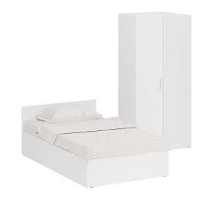 Кровать 1200 + Шкаф угловой Стандарт, цвет белый, ШхГхВ 123,5х203,5х70 + 81,2х81,2х200см., сп.м. 1200х2000 мм., без матраса, основание есть в Озёрске - ozyorsk.mebel-74.com | фото