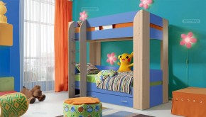 Кровать детская 2-х ярусная Юниор-6 с ящиком ЛДСП (800*1900) в Озёрске - ozyorsk.mebel-74.com | фото