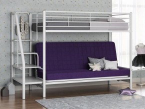 Кровать двухъярусная с диваном "Мадлен-3" (Белый/Фиолетовы) в Озёрске - ozyorsk.mebel-74.com | фото