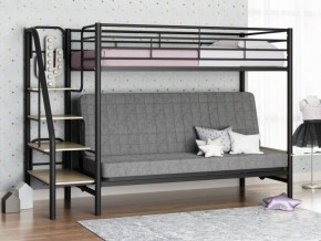 Кровать двухъярусная с диваном "Мадлен-3" (Черный/Серый) в Озёрске - ozyorsk.mebel-74.com | фото