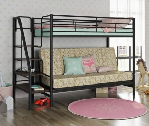 Кровать двухъярусная с диваном "Мадлен-3" (Черный/Серый) в Озёрске - ozyorsk.mebel-74.com | фото