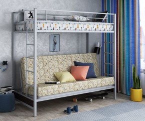 Кровать двухъярусная с диваном "Мадлен" (Серый/Фиолетовый) в Озёрске - ozyorsk.mebel-74.com | фото