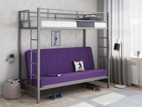 Кровать двухъярусная с диваном "Мадлен" (Серый/Фиолетовый) в Озёрске - ozyorsk.mebel-74.com | фото