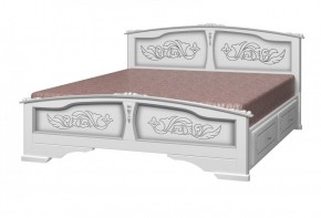 ЕЛЕНА Кровать из массива 1600 (Белый жемчуг) с 2-мя ящиками в Озёрске - ozyorsk.mebel-74.com | фото