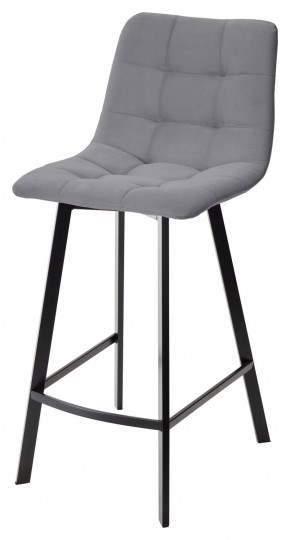 Полубарный стул CHILLI-QB SQUARE серый #27, велюр / черный каркас (H=66cm) М-City в Озёрске - ozyorsk.mebel-74.com | фото