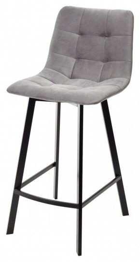 Полубарный стул CHILLI-QB SQUARE светло-серый #26, велюр / черный каркас (H=66cm) М-City в Озёрске - ozyorsk.mebel-74.com | фото