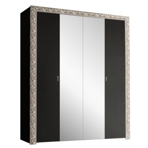 Шкаф 4-х дв. (с зеркалами)  Premium черная/серебро (ТФШ1/4(П) в Озёрске - ozyorsk.mebel-74.com | фото