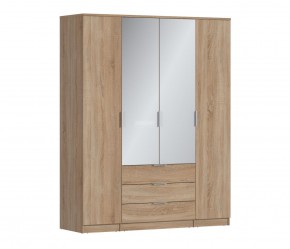 Шкаф 4х дверный с зеркалами Николь СБ-2595/1 (Дуб Сонома) в Озёрске - ozyorsk.mebel-74.com | фото
