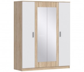 Шкаф 4х дверный с зеркалами Уют СБ-2750/1 (Дуб Сонома/Белый) в Озёрске - ozyorsk.mebel-74.com | фото