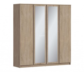 Шкаф 4х дверный с зеркалами Веста СБ-3082 (Дуб Сонома) в Озёрске - ozyorsk.mebel-74.com | фото