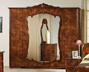 Шкаф 5-и дверный с зеркалами (20.145) Тициана (орех) в Озёрске - ozyorsk.mebel-74.com | фото