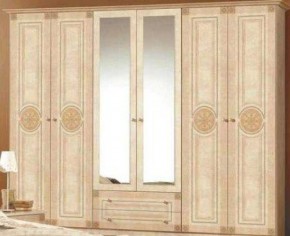 Шкаф 6-и дверный с зеркалами (02.146) Рома (беж) в Озёрске - ozyorsk.mebel-74.com | фото