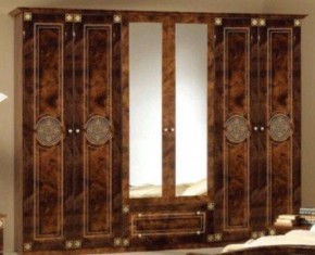 Шкаф 6-и дверный с зеркалами (02.146) Рома (орех) в Озёрске - ozyorsk.mebel-74.com | фото