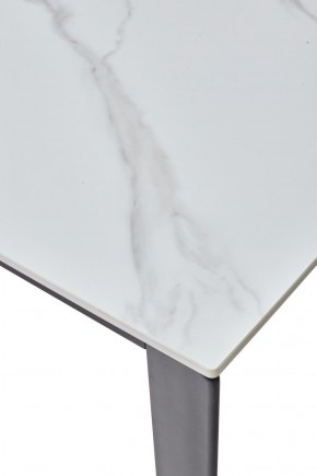 Стол CORNER 120 MATT WHITE MARBLE SOLID CERAMIC / BLACK, ®DISAUR в Озёрске - ozyorsk.mebel-74.com | фото